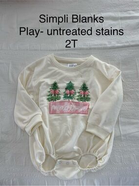 Cream Baby Romper with Pink Name Banner & Green Tree Print